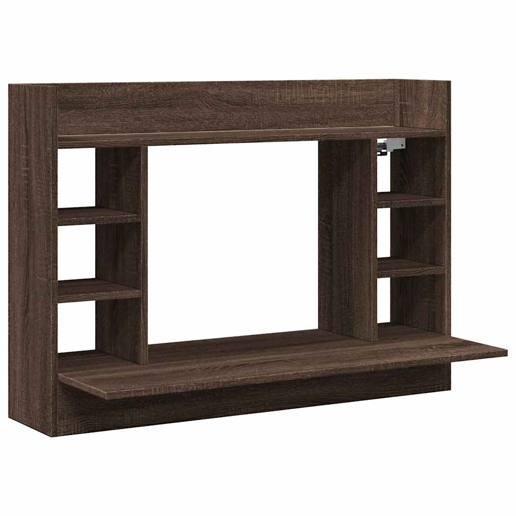 Vidaxl Wall-Mounted Desk, Brown Oak, 105X48X75 Cm