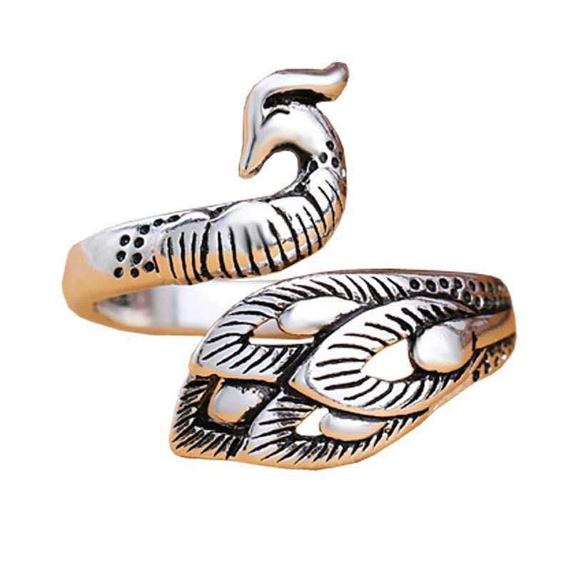 Simple Retro Three-dimensional Peacock Ring Female Ring