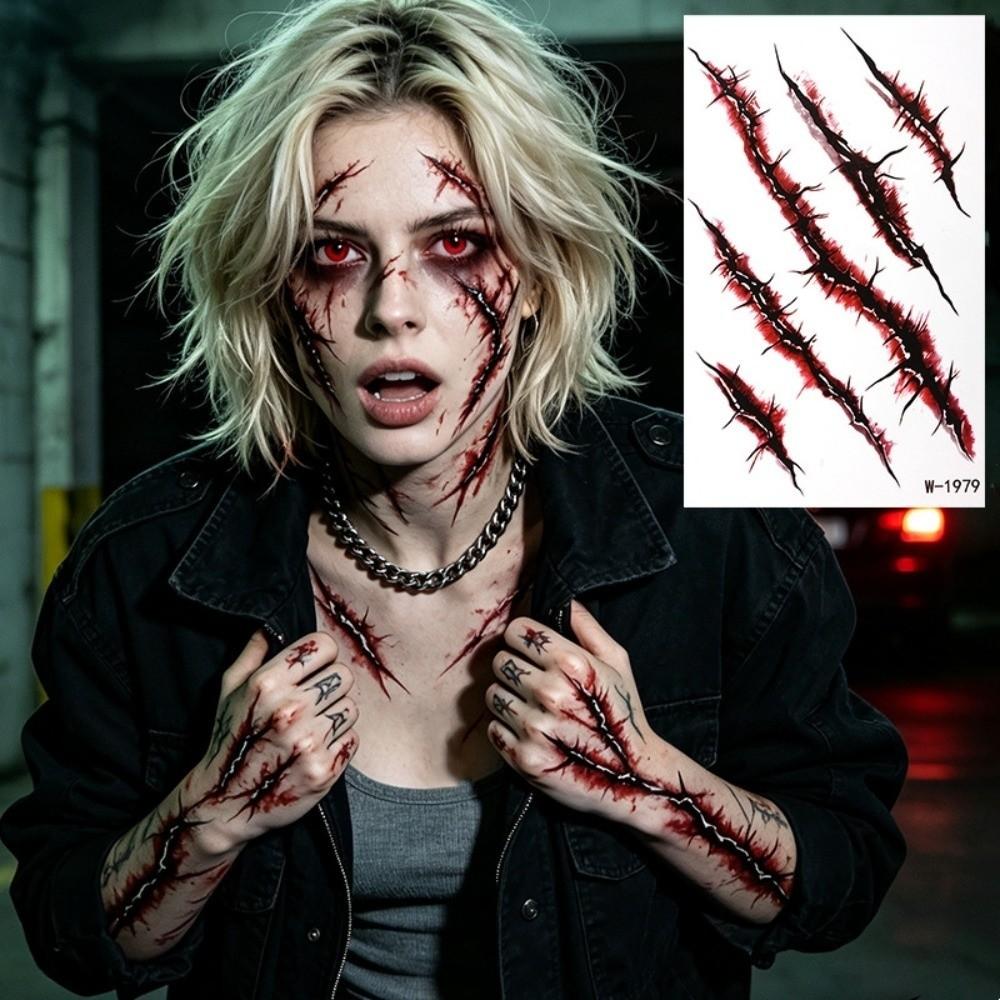 Waterproof Halloween Face Tattoo Blood Vessels Tattoo Body Art Decal  Costume Accessory