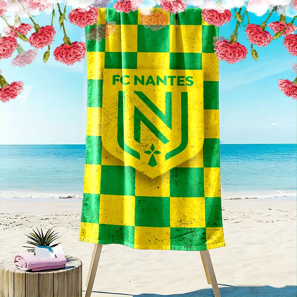 FC Nantes Logo Beach Towel Beach Towel Quick-drying for Travel Outdoor Sports Jogging Beach and Swimming