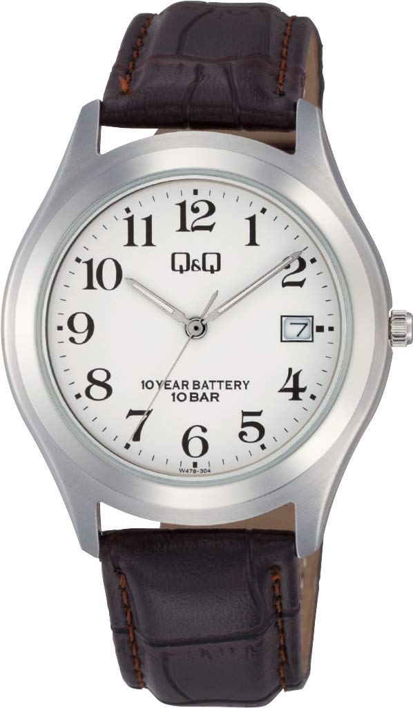 

Citizen 10 ATM Water Battery Brown Q&Q Men s Wristwatch, W478-304, Resistant, 10-Year Life,