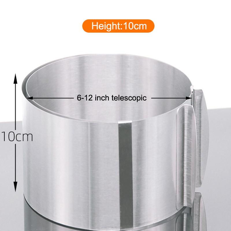 Adjustable Stainless Steel Cake Ring - 6-12 Inch Expandable Mousse Ring for Baking & Cake Decorating