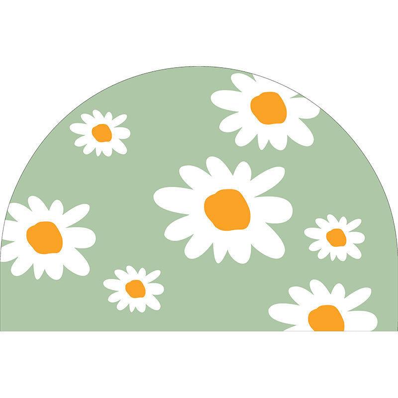 

М який поліестеровий напівкруглий килимок для ванної кімнати зі збільшеною товщиною та нековзкою основою для домашньої ванної кімнати White Flowers