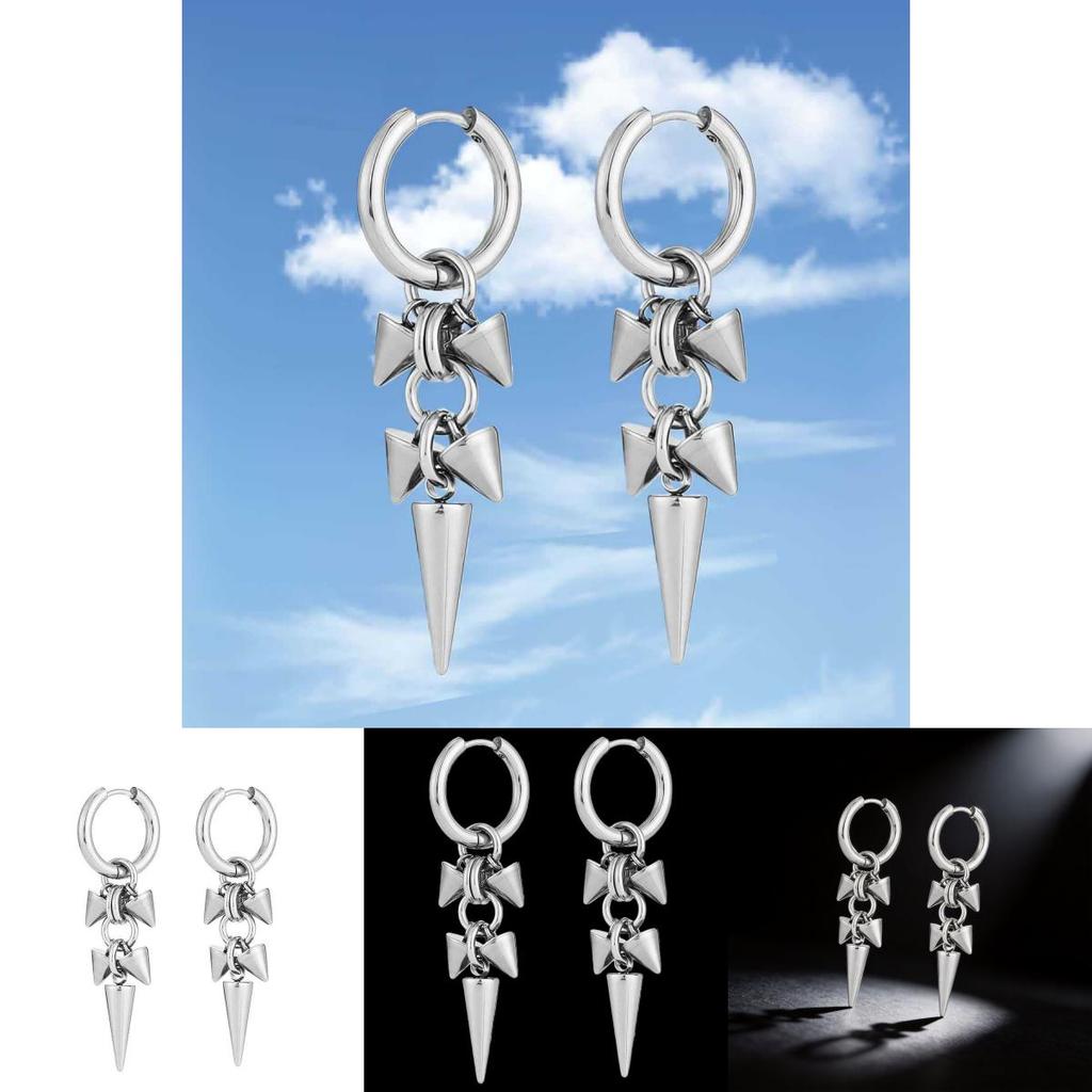 Fashion Stainless Steel Ear Jewelry With Conical Shape And Electroplating For Female Fashionistas