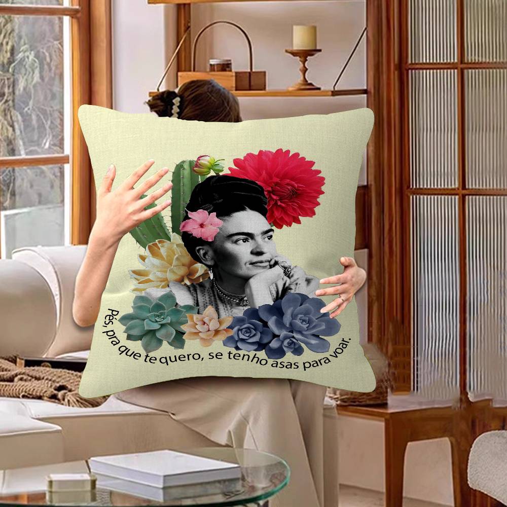 Art Frida Cushion Cover Inches Farmhouse Decor Home Throw Pillow Covers for Couch Decorations