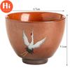 Hi Ceramic Master Tea Cup Household Retro Kung Fu Drinkware Office Teacups Chinese Hand Painted Crane Tea Bowl Pottery Water Mug