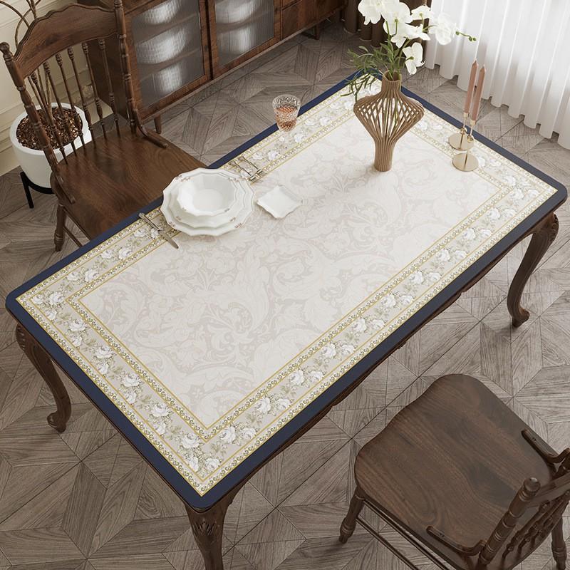 Luxury PU Leather Table Mat Coffee Waterproof Oil Resistant Heat Proof Easy Clean Rectangular American Style