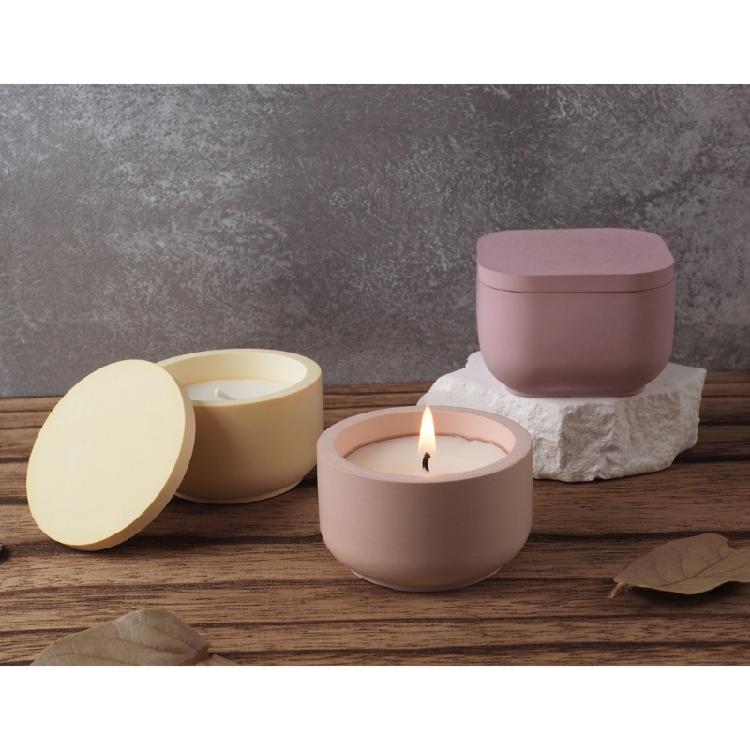 Silicone Mold for DIY Cement Cup with Crystal Effect Trendy Plaster Candle Cup