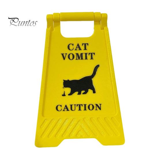 Знак «Рвота кошки» 4-дюймовый черный силуэт кошки, предупреждающий знак «Рвота кошки» Знак «Осторожно, рвота кошки» для владельцев кошек, дома или в местах содержания домашних животных A