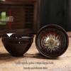 Jian Zhan Kiln-Change Ceramic Sand Gold Tea Cup - Hat-Shaped Tea Tasting Bowl