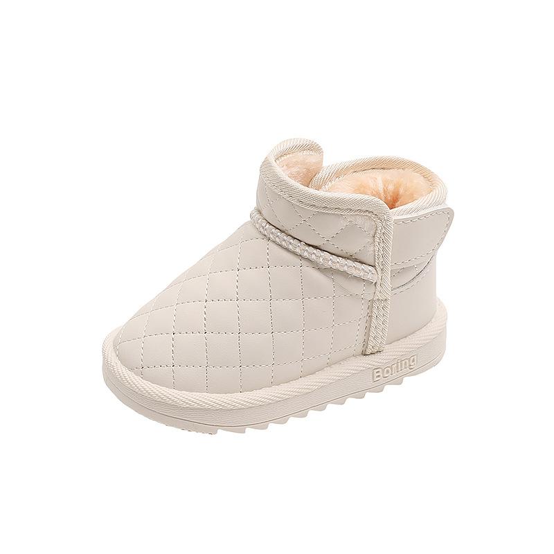 Baby snow boots, winter fleece-lined and thickened, cotton shoes for toddlers, infant warm shoes, walking shoes, cotton boots for boys and girls