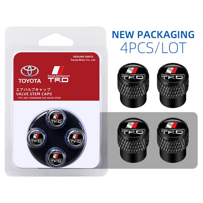 AACS1 4pcs/Box Car Tire Valve Caps Wheel Tyre Rim Stem Covers For Toyota TRD Camry Yaris Hilux Prius Avensis Auris Corolla