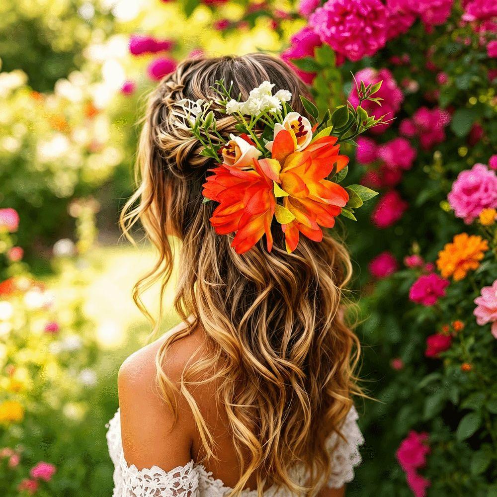 Fresh Sweet Floral Hair Clips Versatile Colorful Flower Hairpin Fashion Side Clip Women Girls