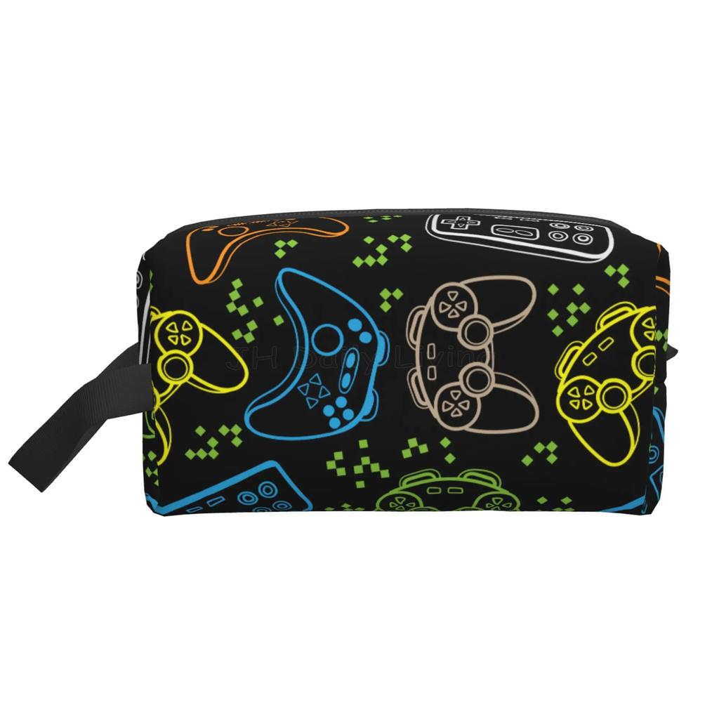 Spelare Spelkontroll Videospelspad Tryck Kosmetiska Väskor Bärbar Sminkväska för Resor Toalettväska Tillbehör Organizer Påse