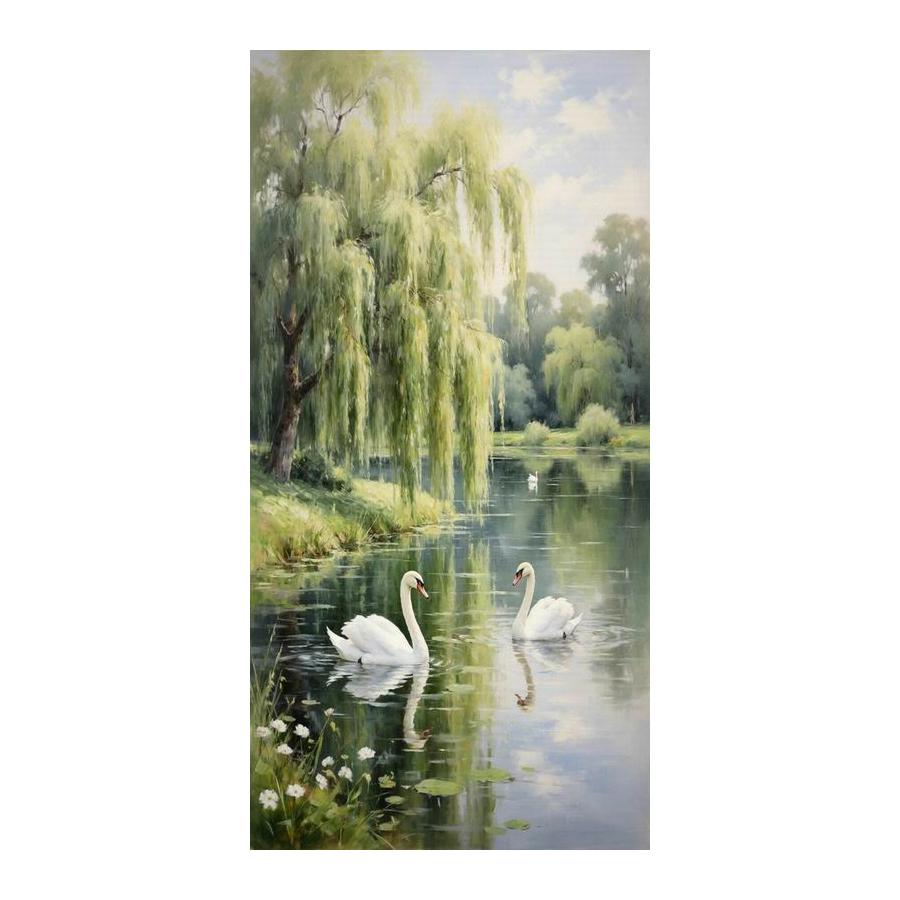 Willow Tree Scenery Swan River Large Size Diamond Painting Animal Diy Full Square Round Drill Rhinestone Embroidery Mosaic Cross Stitch Kits