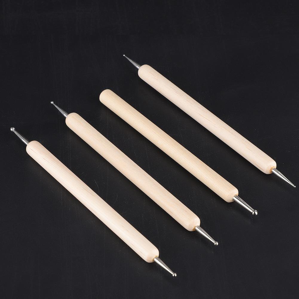 4pcs DIY Pottery Ball Stylus Polymer Clay Sculpting Embossing Modeling Craft Tools