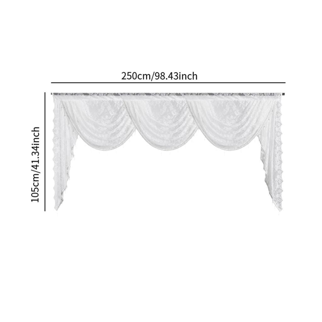 Swag Valance Vintage Decoration Breathable to Hang Waterfall Window Valance for