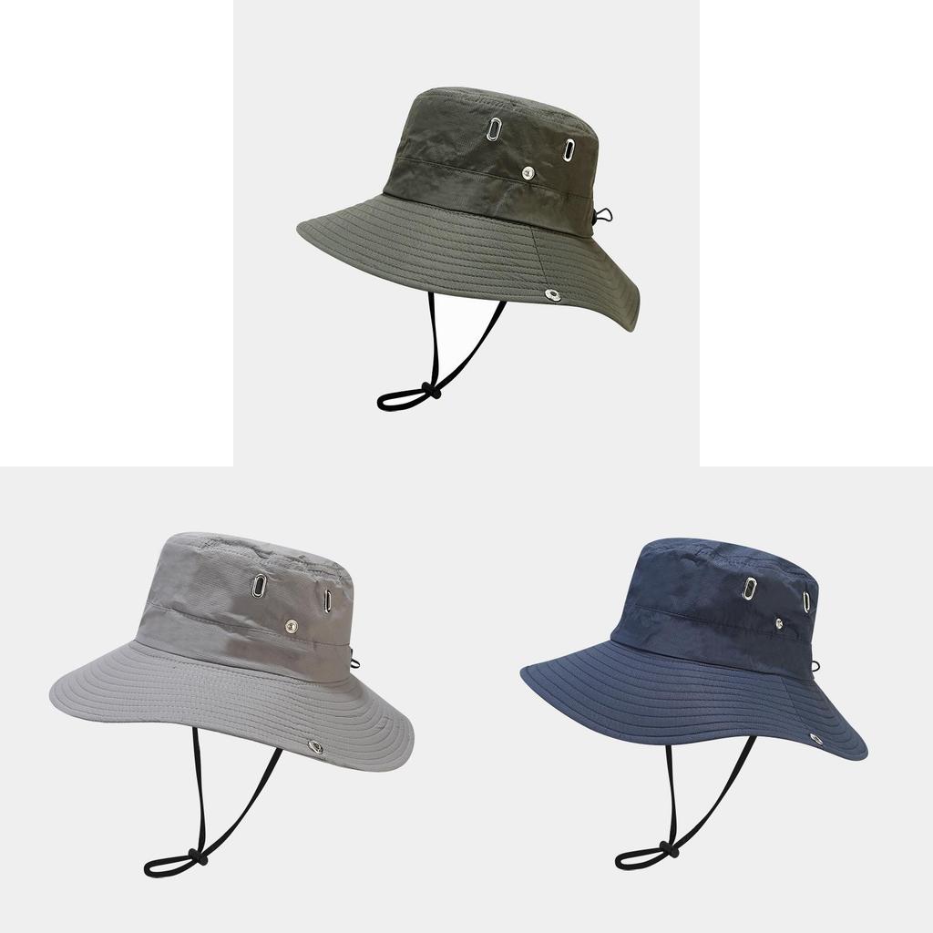 Casual Outdoor Sun Hat With Wide Brim Waterproof Breathable For Hiking And Travel