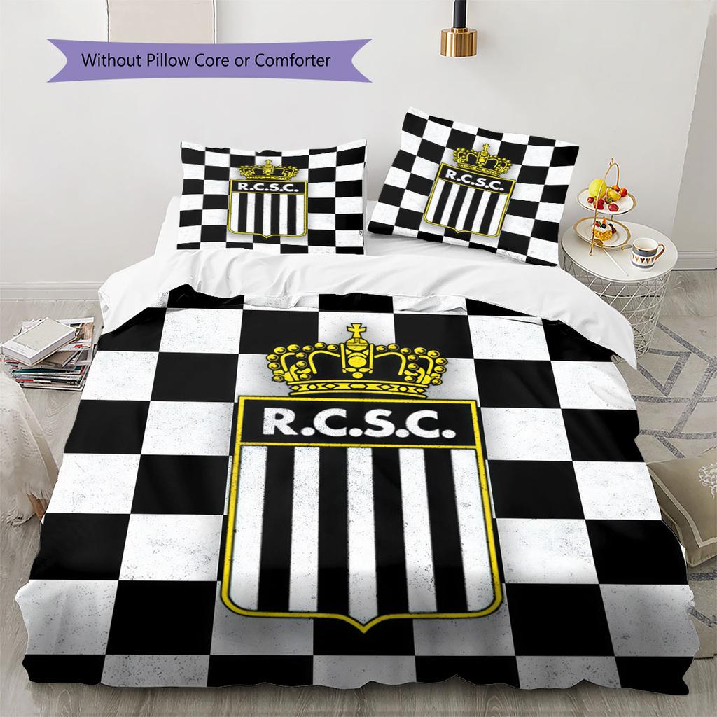 Sporting Charleroi Pattern Bedding Home Decoration Birthday Gift ( 1 Duvet Cover + 2 Pillowcase, Without Core),fan Merchandise.