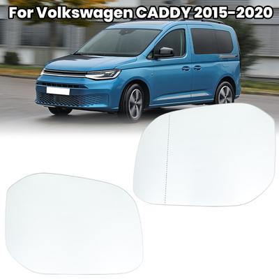 عدسة زجاجية لمرآة الرؤية الخلفية لـ VW CADDY 2015 2016 2017 2018 مع زجاج عدسة مرآة جانبية مدفأة ملحقات سيارة