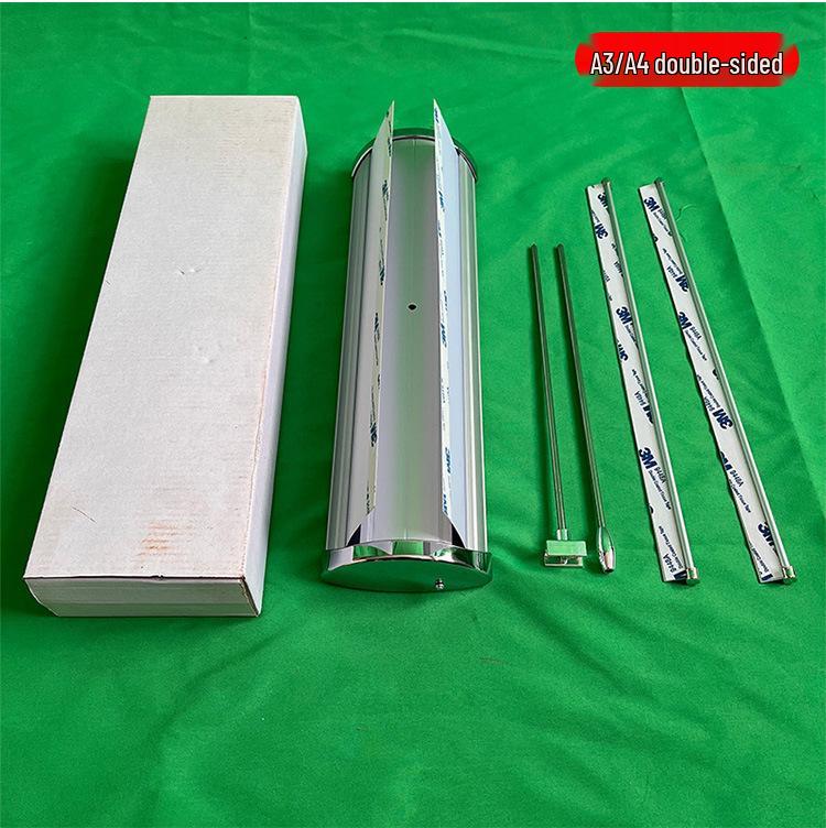 Desktop Mini X-Banner Poster Stand: Foldable Roll-Up Display Holder for Advertising