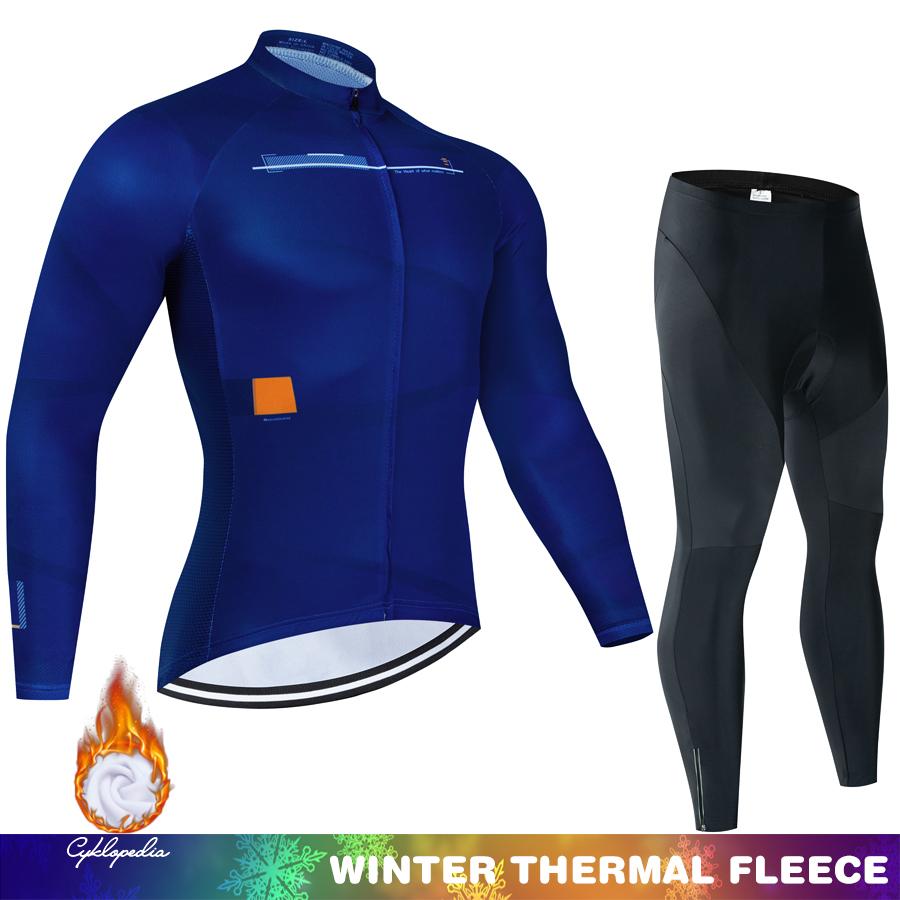 Thermal Cycling Jersey Men Men's Outfit Uniform Man Winter Fleece Road Bicycle Bike Set Clothing 2025 Bicycles Mountain Bikes