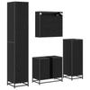 Bathroom Furniture Set 4 Pcs Black Oak Effect Particleboard