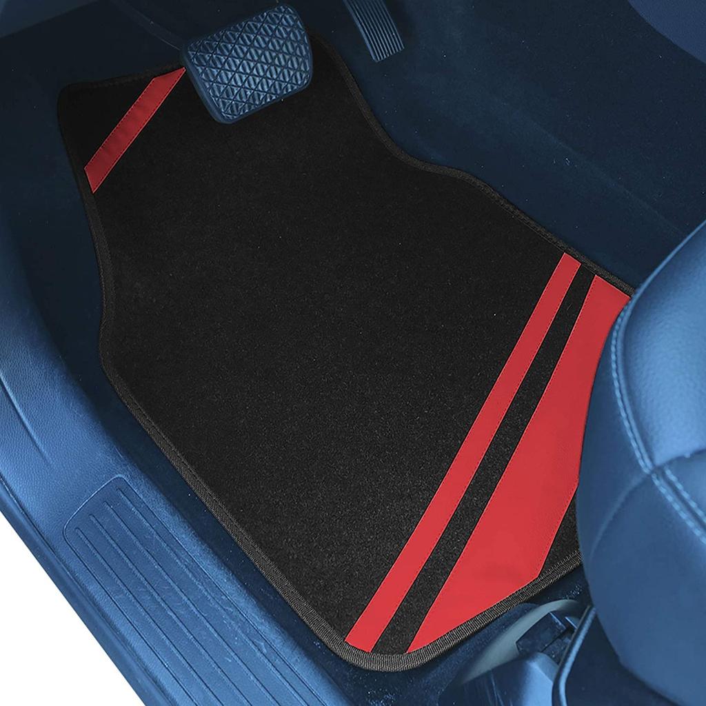 FH Group Group Red Car Floor 65 x 33 x Universal Full Set of Carpets and Faux Leather for and Trucks Imported from F14501RED (FH International) Mats,