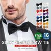 [TrendMarche] Bow Tie Easy To Put On and Take Off One-Touch [Navy 1 2-Piece Set Silky Gloss Simple] Adjustable Length Bow Tie Stylish Wedding MC