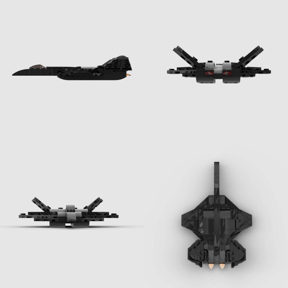MOC Bausteine YF-23 Black Widow Stealth Fighter Militärmodell Kinder Einfach zu montieren Pädagogisches Spielzeug Schmuckstück Geschenk