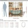 Cute Kitten Bathtub Scene Shower Curtain Machine Washable All Season Waterproof Privacy Protection Cartoon Design Kids 12 Hooks