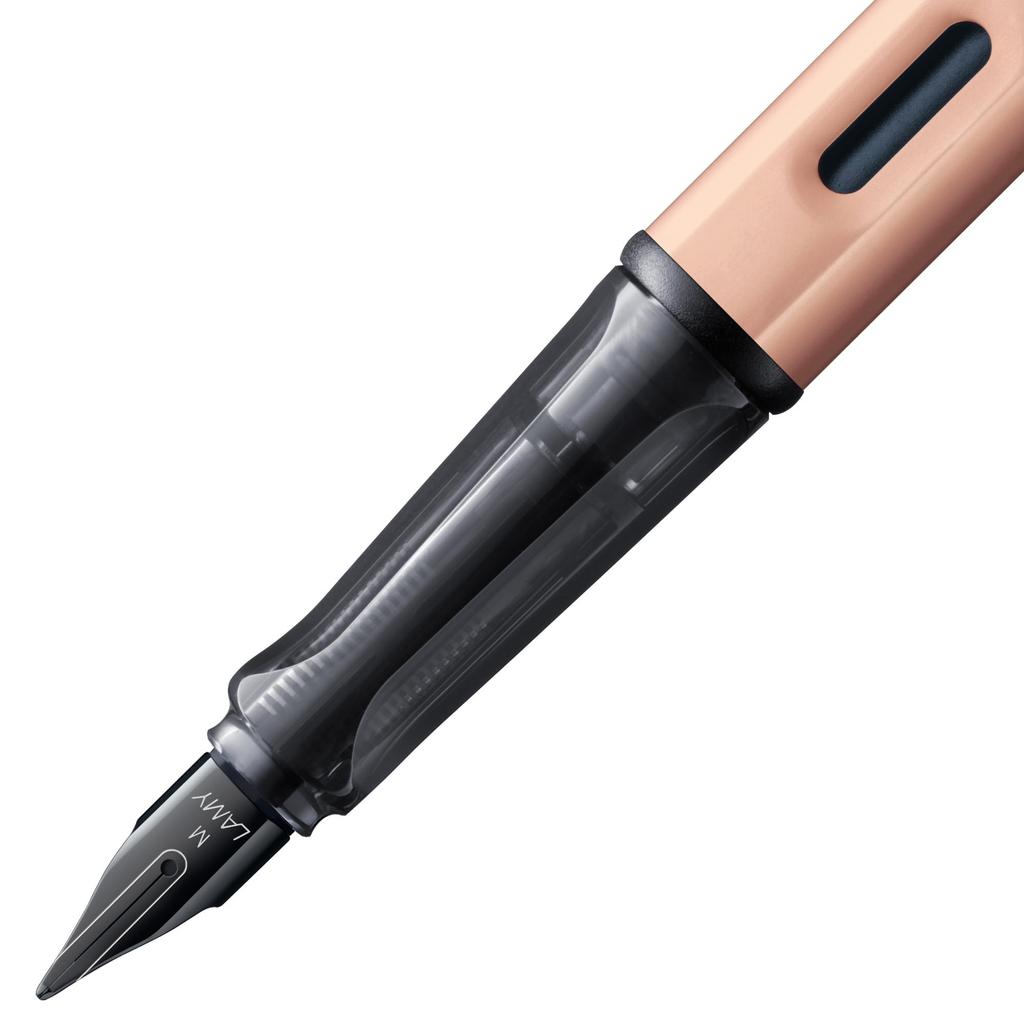 LAMY Lx Rosegold Fountain Pen Elegant Aluminum Body with Palladium Stainless Steel Clip Steel Extra Fine Includes LAMY T10 Blue Ink Cartridge -