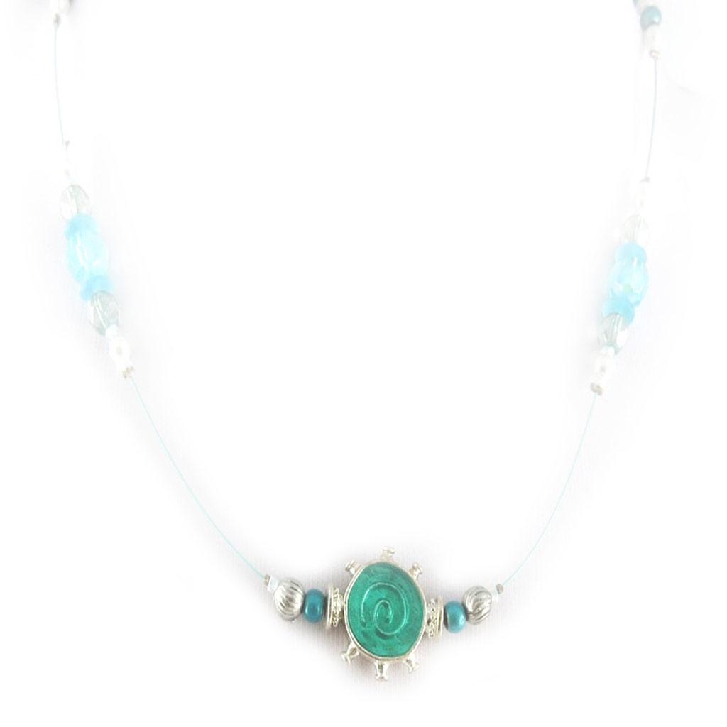 Les Trésors De Lily [D0926] - Designer Necklace 'Sole Mio' Turquoise