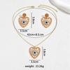 New Heart-Shaped Diamond-Studded Hip-Hop Style Necklace and Earring Set Angel Eye Niche Stud Earrings Versatile Collarbone Chain