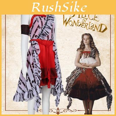 Alice im Wunderland Cosplay Kostüm für Damen mit Chiffonkleid Halloween Verkleidung