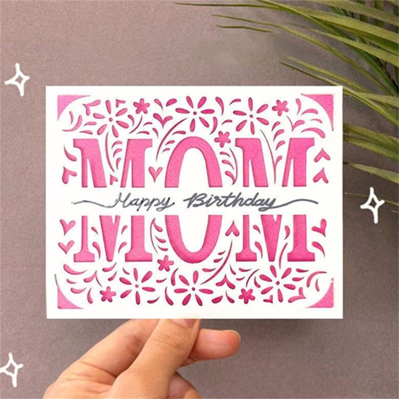 Mom Flower Cutting Dies for Photo Scrapbooking Card Making Decorations Embossing Stencils Carbon Steel Die Cuts