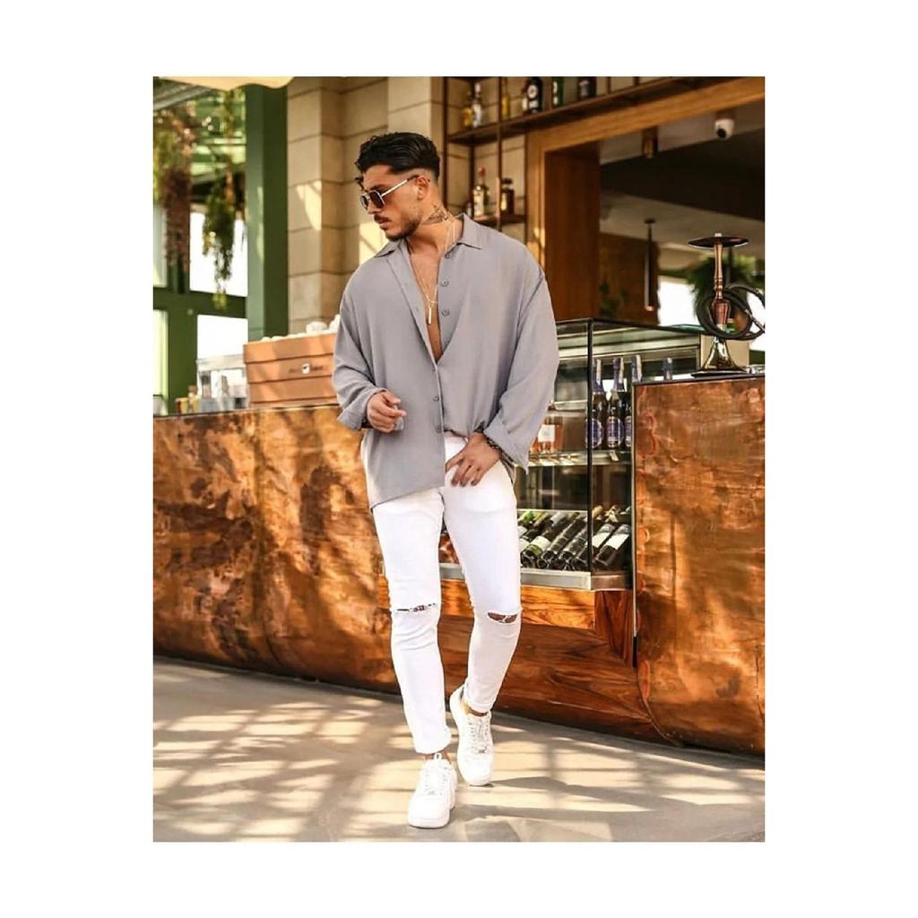 Cămașă supradimensionată Aerobin cu textura de vară pentru bărbați