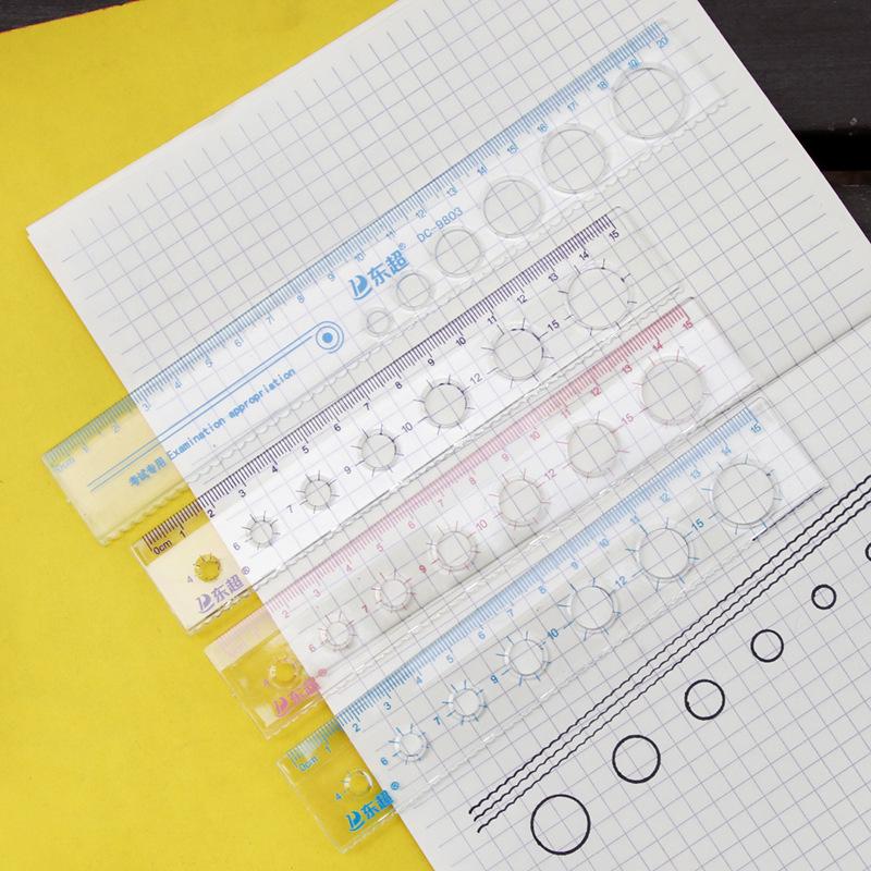 Multifunctional Transparent Ruler with Wave and Hole Design, 15cm & 20cm Scale, Ideal for Primary Students