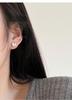 S999 Sterling Silver Korean Style Heart Stud Earrings for Women - Simple, Versatile, Textured Design