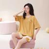 Japanese summer department new cotton pajamas women's fresh pastoral style student casual loungewear round neck short-sleeved suit