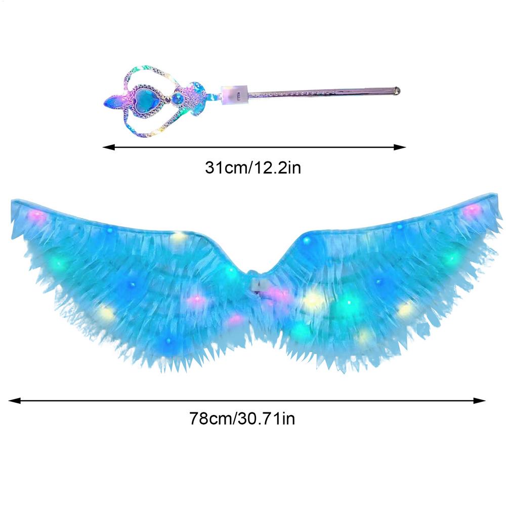 Angel Wings Kids Halloween Light Up Wings Kids Dress Up For Bridal School Festival Cosplay Holiday Bonfire Christmas Party