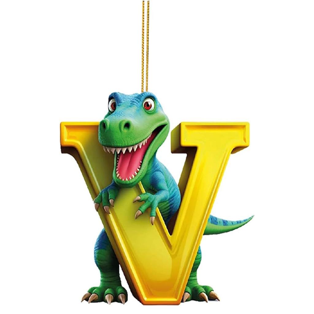 Letter Dinosaur Acrylic Pendant Christmas Tree Hanging Oranment Navidad 2024 New Year Christmas Decorations for Home