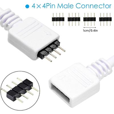 RGBZONE 2 Pack 1M 3.3ft Extension Cable Connect Female Plug To SMD 5050 RGB LED Strip Light with Free 4pcs 4pin Connector
