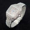 Luxury Diamond Watches for Women Fashion Silver Iced Out Square Wristwatch High Quality Bling Party Jewelry Clock Wedding Gift