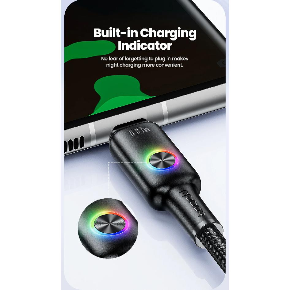 Toocki LED Light USB C to Type C Cable for iPhone 15 Pro Samsung 1/2/3/5Pack TPE 100W Fast Charging USB C Data Cord for Oneplus