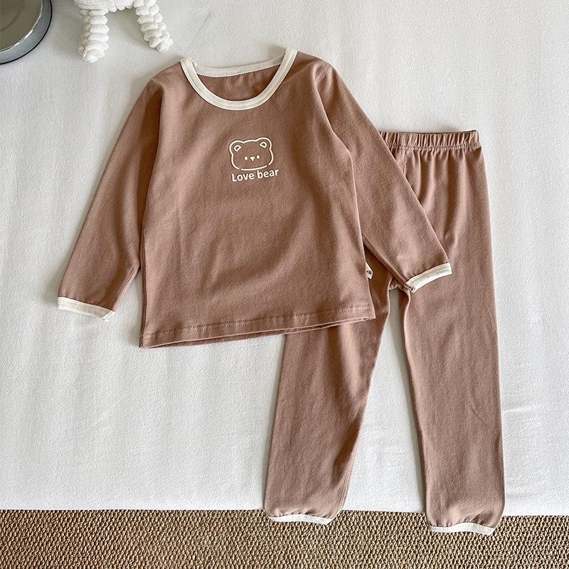 

Xianao 2025 Осень Детский Пижамный Комплект в Корейском Стиле - Дизайн Мультяшный Мишка для Мальчиков и Девочек 140 cm кофейный