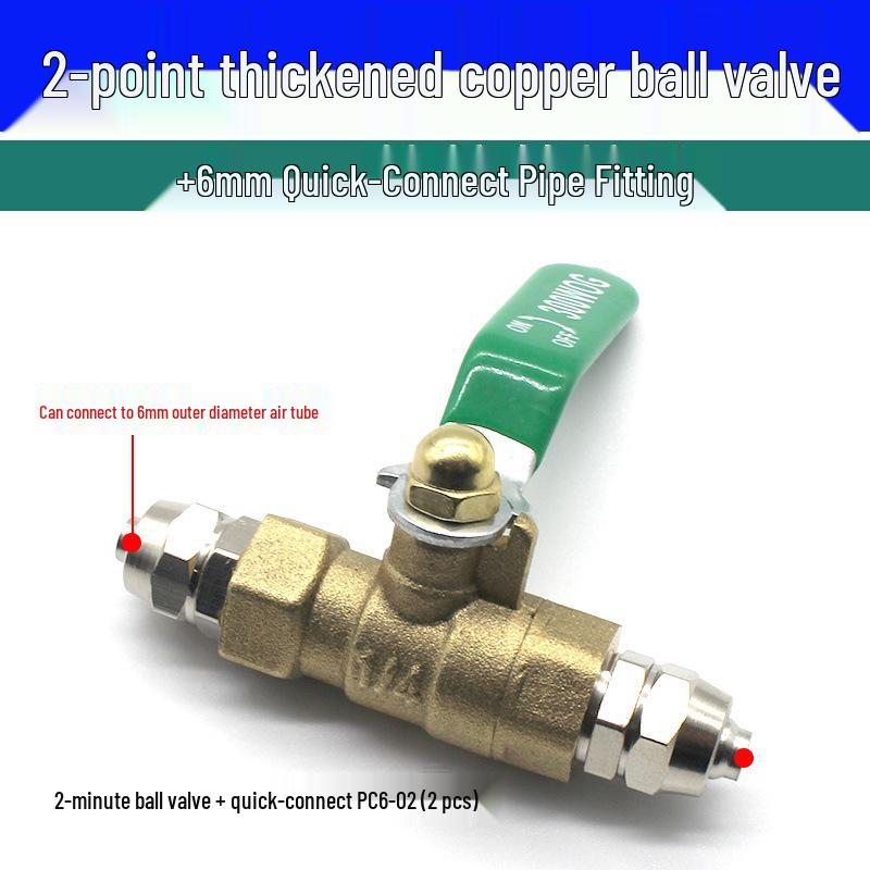 Pneumatic BUC-6-10 Hand Valve: 8mm Air Hose, 12mm Manual Straight Valve with Quick Connect Fitting
