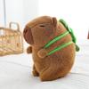 Peluche Capibara da 20 cm Peluche Animali Ripieni Capibara con Cappello alla Fragola Zaino Tartaruga Bambola Morbida Kapibala Regalo di Natale