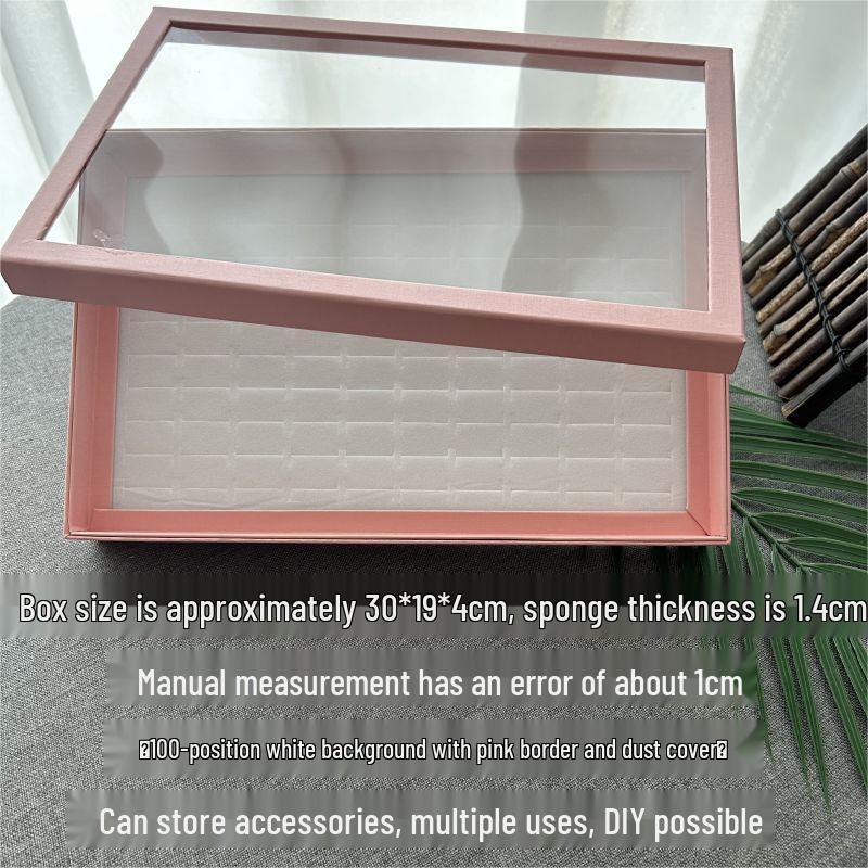 100-Position Large Capacity Clear Earring, Ring, Necklace, and Pendant Organizer Box