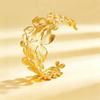 1PC Stainless Steel Flower Bracelet Personalized Retro French Elegance Premium Sense Gold Plated Open Titanium Steel Bracelet